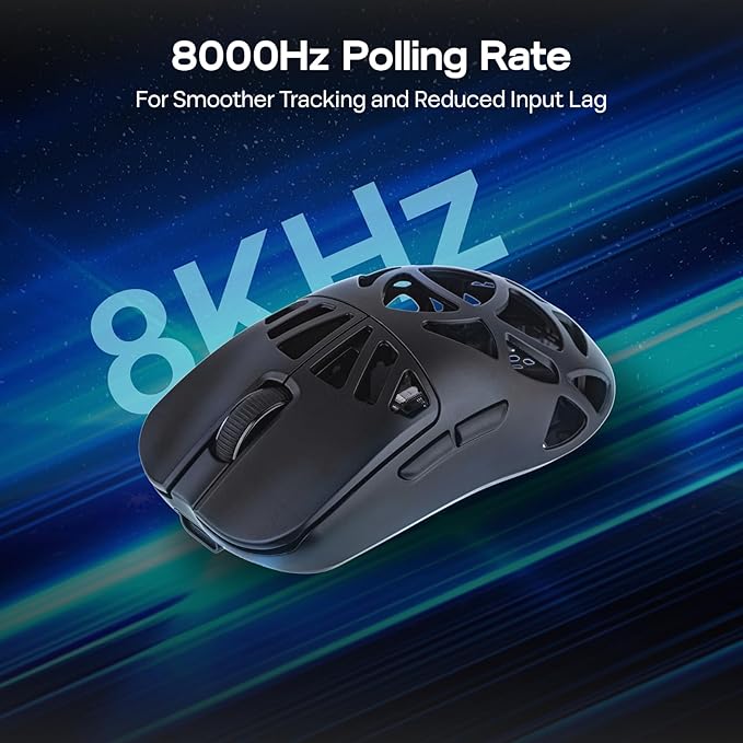 EPOMAKER Carbon X Wireless Gaming Mouse, 400 to 30,000 DPI Adjustable, PAW3950 Sensor, 50g Lightweight, Carbon Fiber Shell, 2.4G/BT/USB-C Rechargeable Wireless Mouse for PC/Mac/Linux (Black)
