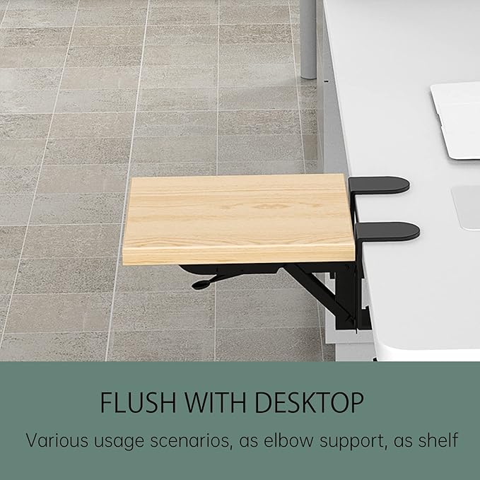 WITPOCE OUGIC Ergonomic Desk Extension Tray, 9.5 x 9.1 Inch Desk Extension Tray, Punch-Free Clamp Foldable Keyboard Drawer Tray Wrist Rest Computer Elbow Support