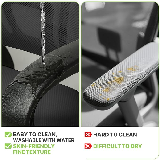 Magshion Office Chair, Ergonomic Mid-Back Mesh Desk Chair, Rolling Computer Chair with Lumbar Support & Comfy Armrests for for Gaming, Work, Study, 300 Lbs Capacity, Black