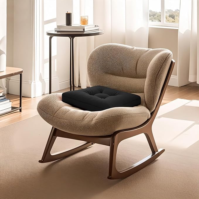 Recliner Cushions, 20x20x5 Inch Double Layer Design Chair Cushion, Soft Tufted Thickened Seat Cushions for Elderly, Black