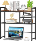 Snughome 31.9" Desk Shelf, Desktop Organizer Shelf, Desk Hutch Dorm, 3-Tier Desk Display Rack, Desktop Bookshelf, Multipurpose Wood Desk Organizer Storage Rack for Home Office Dorm