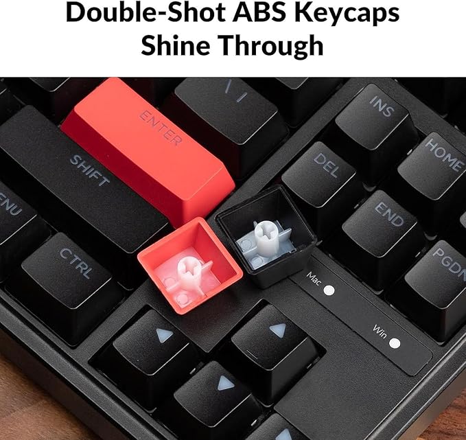 Keychron C3 Pro QMK/VIA Custom Mechanical Keyboard, 8000 Polling Rate Hot Swappable Programmable 87 Keys Compact TKL Layout Gasket Mount, RGB Backlight Wired Gaming Keyboard with Super Red Switches