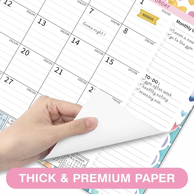 Ospelelf Desk Calendar 2026-2027, Magnetic Fridge Wall Calendar, 18 Month Monthly Large Calendar Planner with Plastic Cover 17" X 12", January 2026 - June 2027 Geometry