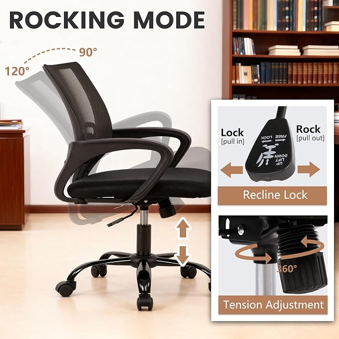 PayLessHere 32 Inch Home Office Desk and Chair Set,32 Inch Computer Desk with Ergonomic Height Adjustable Office Chair for Home Office,Pink&Black