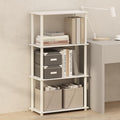 Furinno Turn-N-Tube Book Shelf, 4-Tier Bookshelf, Bookcase with Multipurpose Compact Display Rack, 11.6 x 23.6 x 43.2, for Living Room, Bedroom, Home Office, White/White