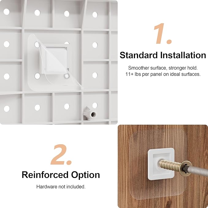 Pegboard Combination Kit - Pegboards and Accessories Modular Hanging for Wall Organizer, Crafts Organization, Ornaments Display, Nursery Storage, Peg Board (3)