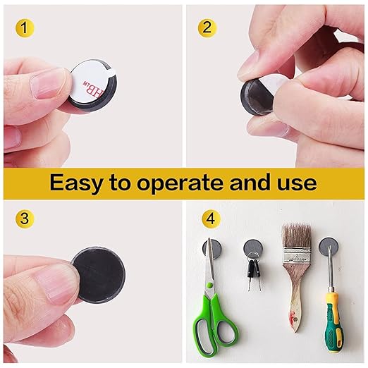 DIYMAG Strong Magnets Dots 35Pcs 0.98x0.2Inch Fridge Refrigerator Magnet for Crafts with Adhesive Backing Magnetic Small Black Button Ceramic Circle Craft Round Heavy Duty Whiteboard