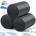 LOVIMAG 30 Pack Strong Magnets, Black Magnets with Adhesive Backing, Rare Earth Magnet Heavy Duty for Fridge, White Board, Office, Scientific, Tool Room - 0.98x0.08inch