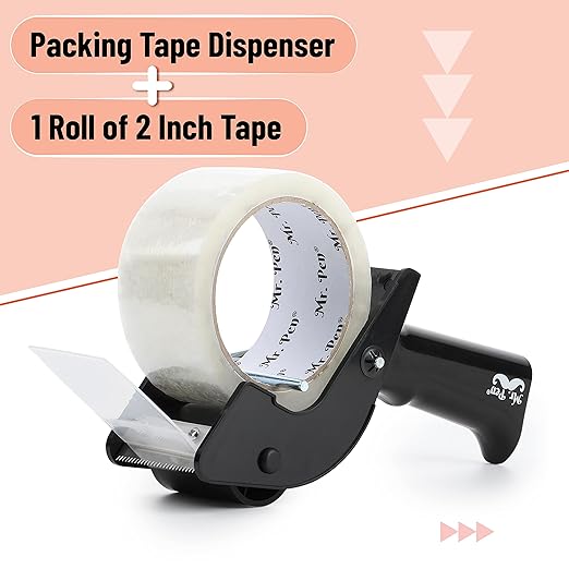 Mr. Pen- Heavy Duty Packing Tape Dispenser Gun, 2 Inch, Includes 1 Clear Tape Roll, Handheld Tape Gun for Moving, Shipping, Sealing Boxes & Packaging