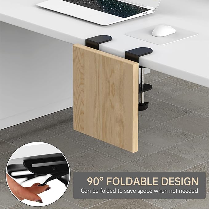 WITPOCE OUGIC Ergonomic Desk Extension Tray, 9.5 x 9.1 Inch Desk Extension Tray, Punch-Free Clamp Foldable Keyboard Drawer Tray Wrist Rest Computer Elbow Support