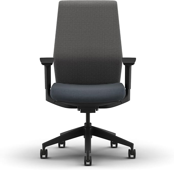 HON Cipher Mesh Office Chair with Lumbar Support, Height-Adjustable Arms, Black Mesh Task Chair, Darkness Fabric, Black Accent, Black Frame