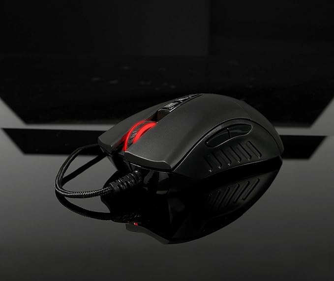 Bloody SP30 Ergonomic Optical Switch Gaming Mouse - Fastest Mouse Switch in Gaming - Enthusiast Grade Sensor - 8 Programmable Buttons - Non-Slip Rubberized Black