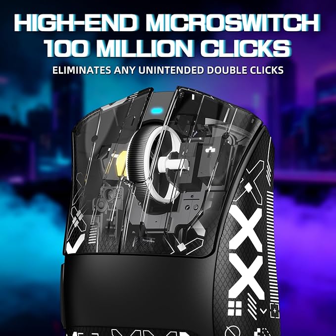 ATTACK SHARK V3PRO Wireless Esports Gaming Mouse with Magnetic Charging Dock:62g Lightweight-1K Polling-25K DPI-PAW3311 Sensor,Wired/BT/2.4Ghz Programmable,BK52820 IC for PC Laptop Gamer(Black+Tape)