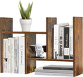 TY ARTS & CULTURE - Expandable Wood Desktop Storage Organizer Multipurpose Desk Bookshelf Display Shelf Rack Counter Top Bookcase for Office Home | Natural Brown