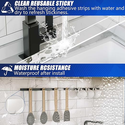 ZMUAXUAN Strong Nano Double Sided Tape Heavy Duty Mounting,Clear Removable Wall Sticky Adhesive Strips,Reusable Thick Gel Grip for Hanging Picture,Poster,Carpet,Photo