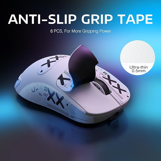 ATTACK SHARK X3 Lightweight Wireless Gaming Mouse with Tri-Mode 2.4G/USB-C Wired/Bluetooth,26K DPI, PAW3395 Optical Sensor,Kailh GM8.0 Switch,5 programmable Buttons for PC/Win/Mac(White+Stickers)