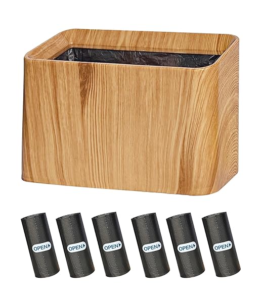 Mini Trash Can for Desk(0.5Gal/2L),Tiny Countertop Trash Can (with 90 Bags),Small Office Desktop Garbage Cans,Tabletop Waste Basket with Open Top,Mini Trash Bin for Bedroom,Vanity,Car
