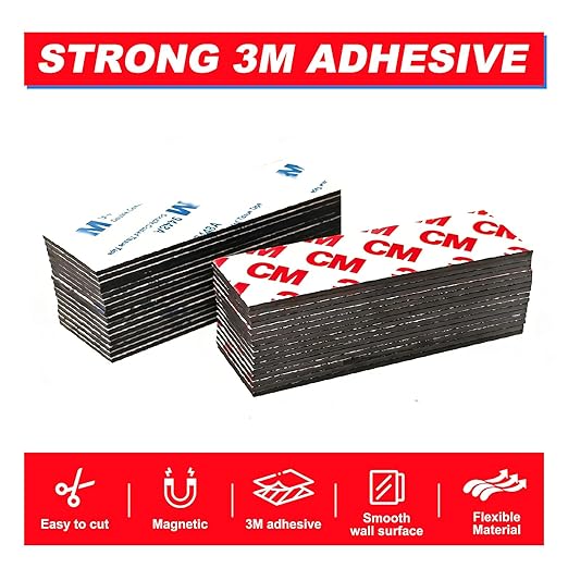 CHUNNIAO A+B Paired Magnetic Strips 1x3x0.08,16 Pairs,Adhesive Magnets for DIY Crafts in Classroom/Home/Kitchen