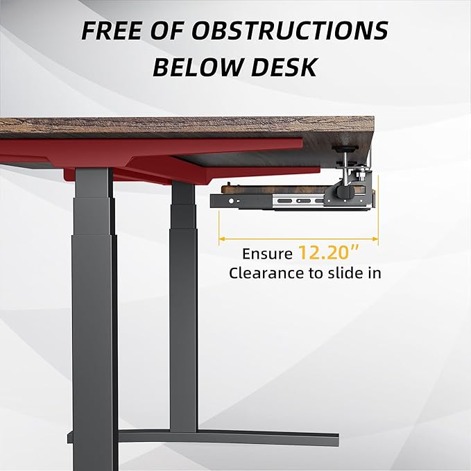 ETHU Keyboard Tray Under Desk, Pull Out Keyboard & Mouse Tray with C-clamp, Ergonomic Desk Keyboard Tray Slide Out, Pull Out Platform Drawer for Home and Office(Wood)