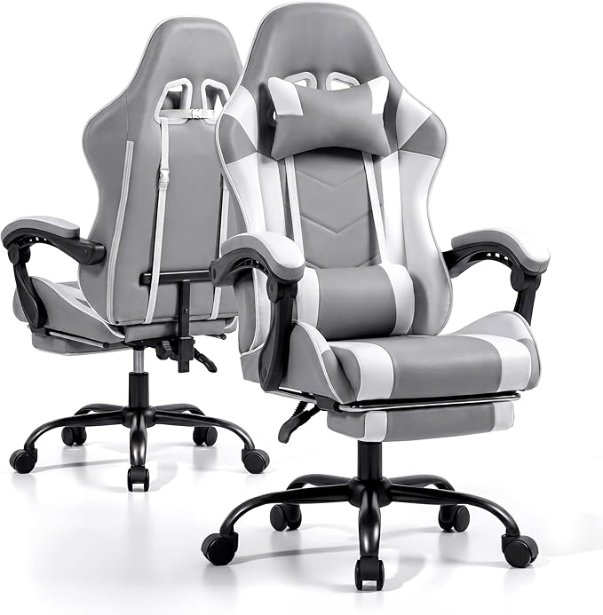Gaming Chair,Height Adjustable Chair with 360°Office Desk Chair,Heavy Duty 330lbs Video Game Chair for Adults