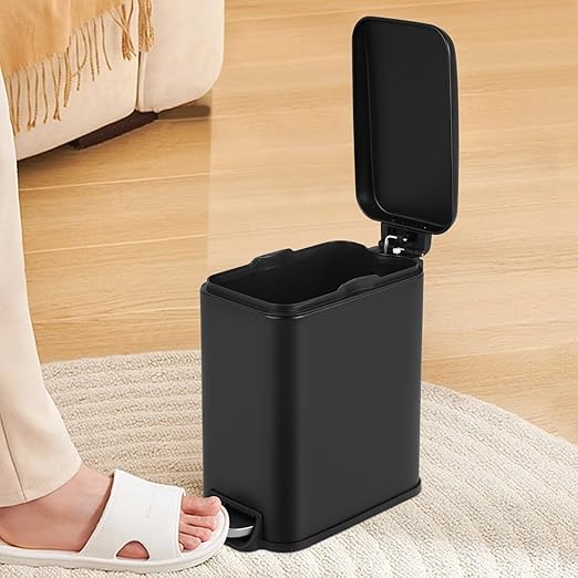 Bigacc 1.3 Gallon Kitchen Trash Can, Stainless Steel Small Trash Can & Mini Garbage Can with Removable Plastic Inner Bucket Lid, Foot Pedal, Waste Bin for Bathroom,(2 Set)