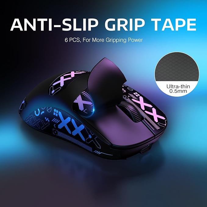MANBASNAKE Attack Shark X3 Pro 4K/8K Hz Mouse, 59g Superlight BT/2.4G Wireless/Wired Gaming Mouse, PixArt PAW3395 Gaming Sensor, 26000 DPI, Griptape, Programmable Buttons for Win11/Xbox/PS/Mac(Black)