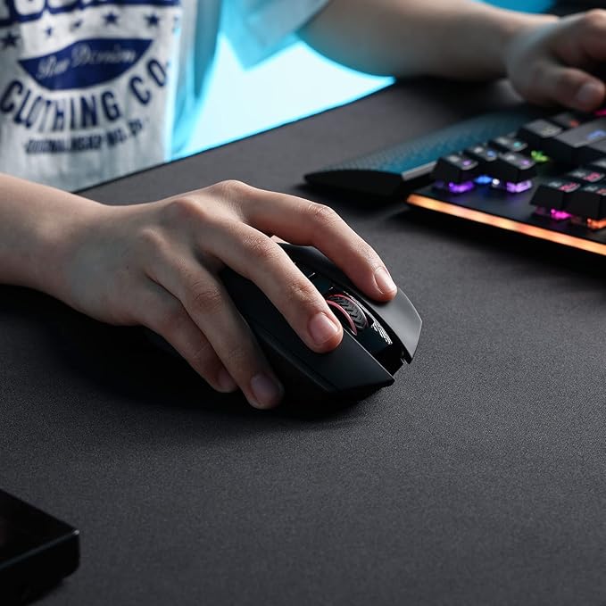 Redragon M656 Gainer Wireless Gaming Mouse, 4000 DPI 2.4Ghz Wireless Mouse w/ 5 DPI Levels, 7 Macro Buttons, Red LED Backlit & Pro Software/Drive Supported, for PC/Mac/Laptop