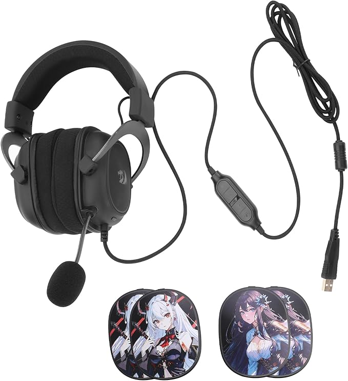 Redragon H510 AK RGB Wired Gaming Headset - 7.1 Surround Sound - 53MM Audio Drivers in Memory Foam Ear Pads w/Replaceable Shell- Multi Platforms Headphone - USB Powered for PC/PS4/NS