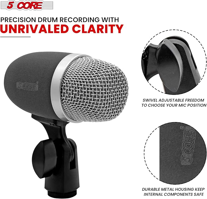 5 CORE Tabla Mics Professional Dual Microphone Set Best Condenser Mics for Instrument Bayan & Dayan Recording for Live On Stage Studio Temple Classroom - Tabla MIC 2XP