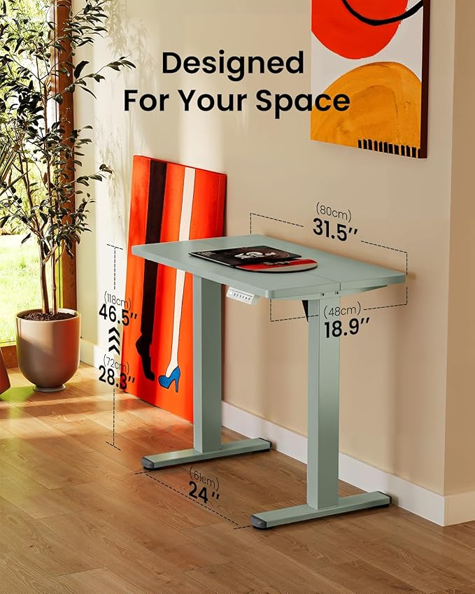 ErGear Height Adjustable Electric Standing Desk, 32 x 19 Inches Sit Stand up Desk, Memory Computer Home Office Desk,Green