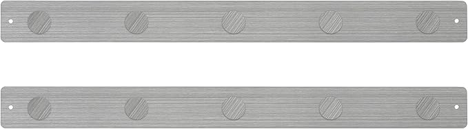 Three by Three Seattle 28 x 2.5 Inch Metal Strip Frameless Magnetic Bulletin Board with 5 Magnets for Memos, Photos, Lists, and More in Office, Home, or School Décor (2 Pack, Stainless)