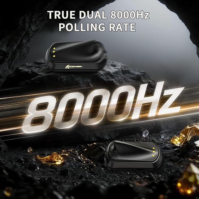 ATTACK SHARK X11 Ultra 8K Carbon Fiber Wireless Gaming Mouse,Nordic 54L15 MCU,PAW3950MAX Sensor,59g Superlight,42000 DPI,BT/2.4Ghz/Wired Mouse with 100 Million Clicks,Programmable for Pc/Mac,Black