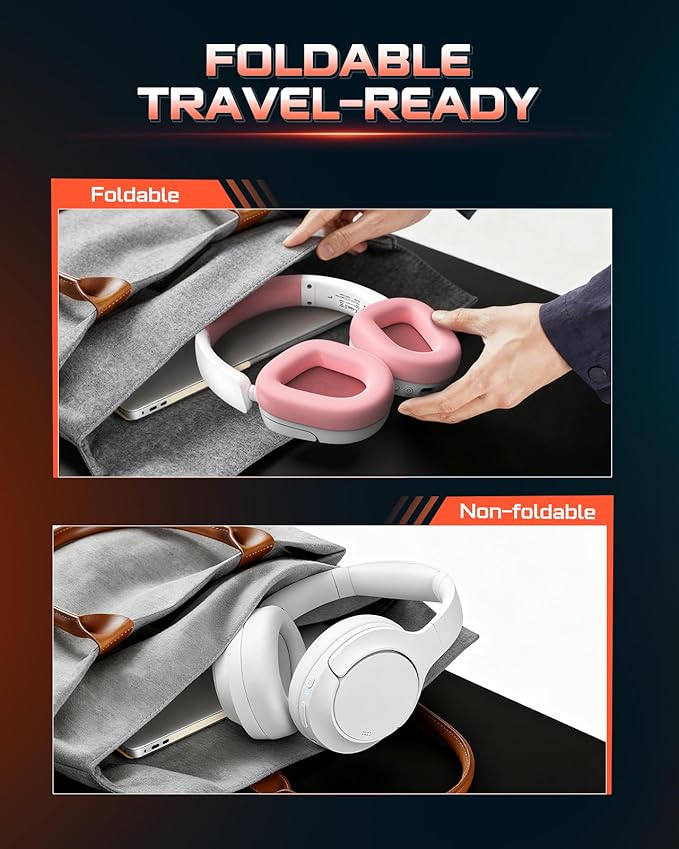 NUBWO Wireless Gaming Headset for PS5, PC, PS4 - Dual 2.4G & Bluetooth Simultaneous Gaming Headphones, EQ Sound Modes, Noise-Canceling Mic, 80-Hour Battery, Comfortable Foldable & Travel Design