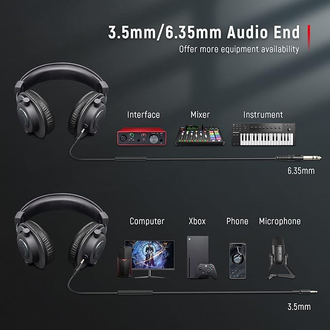 FIFINE Gaming USB Microphone with Studio Monitor Headphones Set, USB Streaming Mic with RGB, Noise Cancellation for PS4/PS5, Podcast Streaming Headset Kit with 3.5mm or 6.35mm Jack on PC/Mixer(AM6+H8)