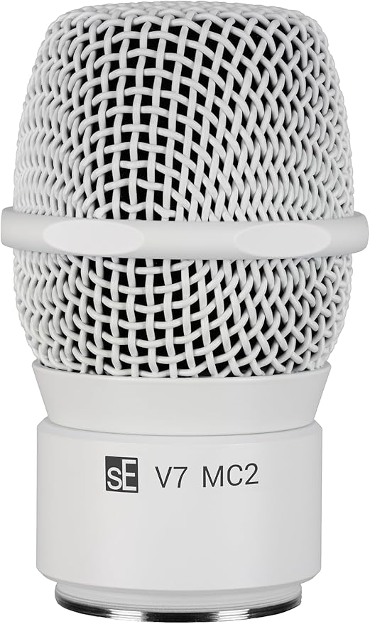 SE ELECTRONICS V7 MC2 Wireless Microphone Capsule - Compatible with Sennheiser Wireless Transmitters - Professional Dynamic Microphone for Singing, Speech & Music Studio Recording (White)