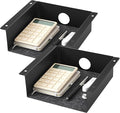 Yaocom 2 Pack Under Desk Hanging Shelf, Carbon Steel Storage Tray with Mute Felt Sheets, Mount Shelves Organizer for Office Home Workstation Gaming Desk Stand up(7.5x8x2.8 in/Storage Shelf,Black)