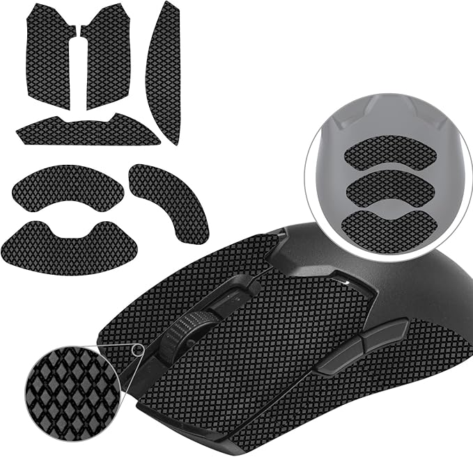 TALONGAMES Mouse Anti Slip Grip Tape Compatible with Razer Viper V2 Pro Hyperspeed Gaming Mouse, Palm Sweat Absorption, Thin 0.5mm, Cut to Fit, Easy to Apply, Mouse Skin (Black)