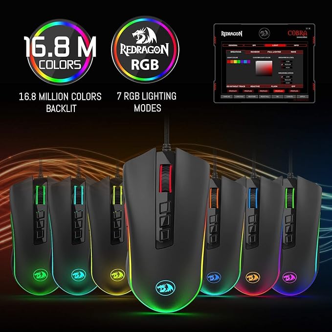 Redragon M711 Cobra RGB Optical Gaming Mouse Black