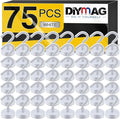 DIYMAG Magnetic Hooks, 30Lbs Strong Heavy Duty Cruise Magnet S-Hook for Classroom, Fridge, Hanging, Cabins, Grill, Kitchen, Garage, Workplace and Office Etc, (75 Pack-White)