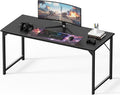 OLIXIS 63 Inch Computer Office Desk for Small Spaces, Writing Gaming Work Desk Modern Study Table with Storage Bag & Headphone Hook Home Bedroom, Black