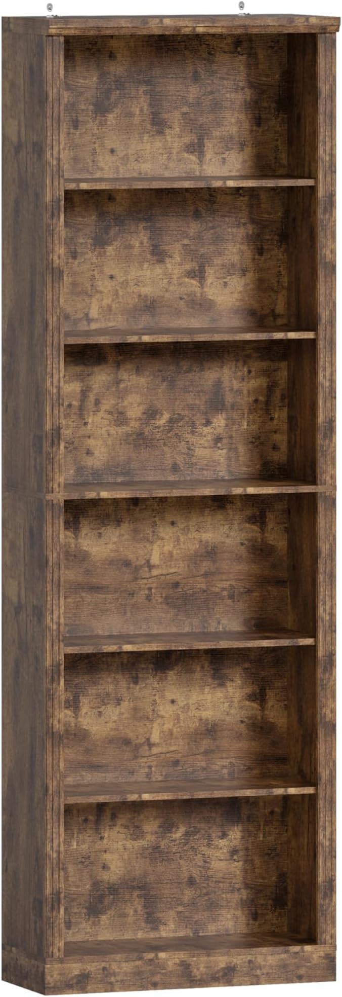 Wodeer Tall Bookshelf, 6-Tier Bookcase with 2 Adjustable Shelves, Modern Farmhouse Storage for Living Room, Entryway, Office, 23.6" W x 74.8" H x 10.6" D, Brown