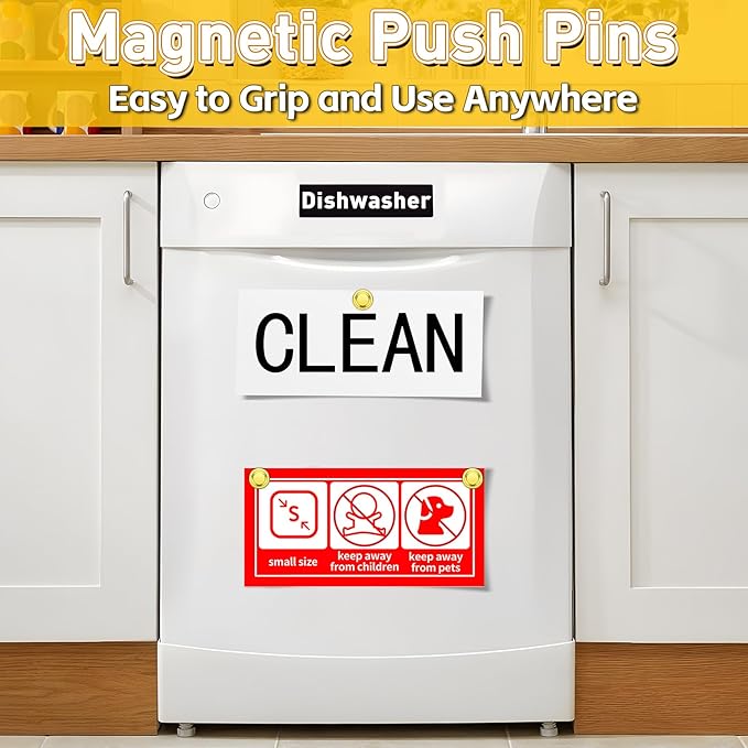 16 Pcs Fridge Magnets, Refrigerator Magnets, Small Strong Magnets, Whiteboard Magnets for Fridge, Magnetic Push Pins for Locker, Kitchen Decor and Accessories, Office, Classroom Organization