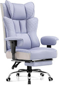 GTPLAYER Big and Tall Office Chair 400LBS Wide Ergonomic Gaming Chair with Deluxe Embossing Designed Leather with Foot Rest,150°Reclining Adjustable Soft Armrests Pocket Spring Back Support and Pillow