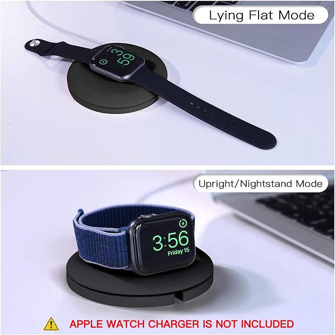 PZOZ Charger Stand for Apple Watch, Portable Charging Station Cable Management Dock Holder Organizer for iWatch Series Ultra/11/10/9/8/SE2/7/6 49mm 46mm 45mm 44mm 42mm Accessories (Black)