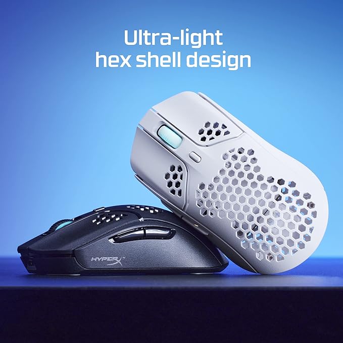 HyperX Pulsefire Haste Wireless Gaming Mouse Ultra Lightweight 61g 100 Hour Battery Life, Honeycomb Shell, 16000 DP,I 6 Programmable Buttons, HyperX NGENUITY, for PC, PS4, Xbox Series, Black (Renewed)