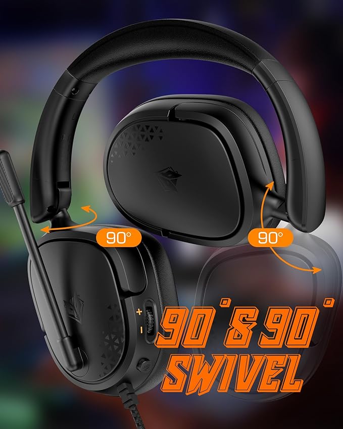 NUBWO HG04L Gaming Headset for PS5/PS4, Xbox Series X|S/Xbox One, Switch – 250g Lightweight, Clear Unidirectional Mic, Soft Memory Earmuffs, 3.5mm Jack for Gaming & Work - Black