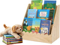 BALAPET Scalloped Book Shelf for Kids, 3-Tier Wooden Bookshelf Perfect Height for 1-5 Years Toddler, Durable Bookcase Book Organizer for Nursery Room(Wooden,23.6 * 16.5 * 10.6in)