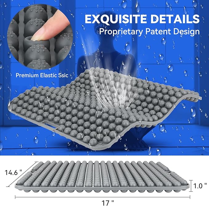Seat Cushion for Long Sitting Hours on Office & Home Chair, with 3D Non-Slip for Office Chair Cushions, Car Seats, Airplane Seat, Wheelchair, Desk Chair,Cushion Lab, Long Trips (Grey)