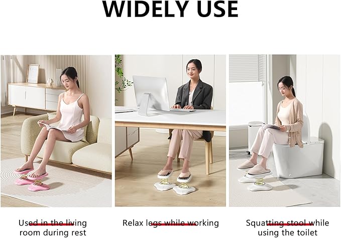 2 PCS Foot Rest for Under Office Desk Multifunctional Foot Stool Toilet Stool Squat Adult Portable Non-Slip Potty Step Stool Improve Squatting Posture Exercising Relax Legs and Abdomen（Pink）
