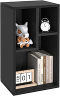 VECELO 3 Cube Small Bookcase, Fits Tallest Hardcovers, Horizontal Available, 2-Tier Modern Bookshelf, Storage Organizer for Small Spaces, Kids Room, Bedroom Living Room, Vintage Black